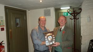 Sir John Scott presenting Ian McGeorge with Swinbourn Trophy